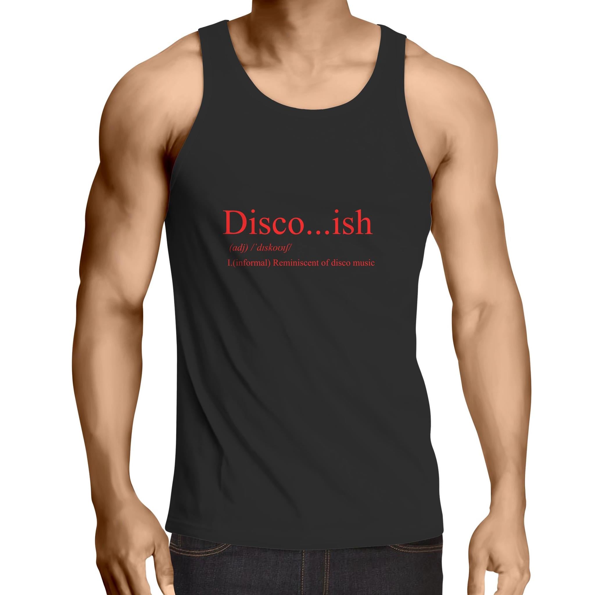 Disco...ish Fiery Red Lowdown - Mens Singlet Top