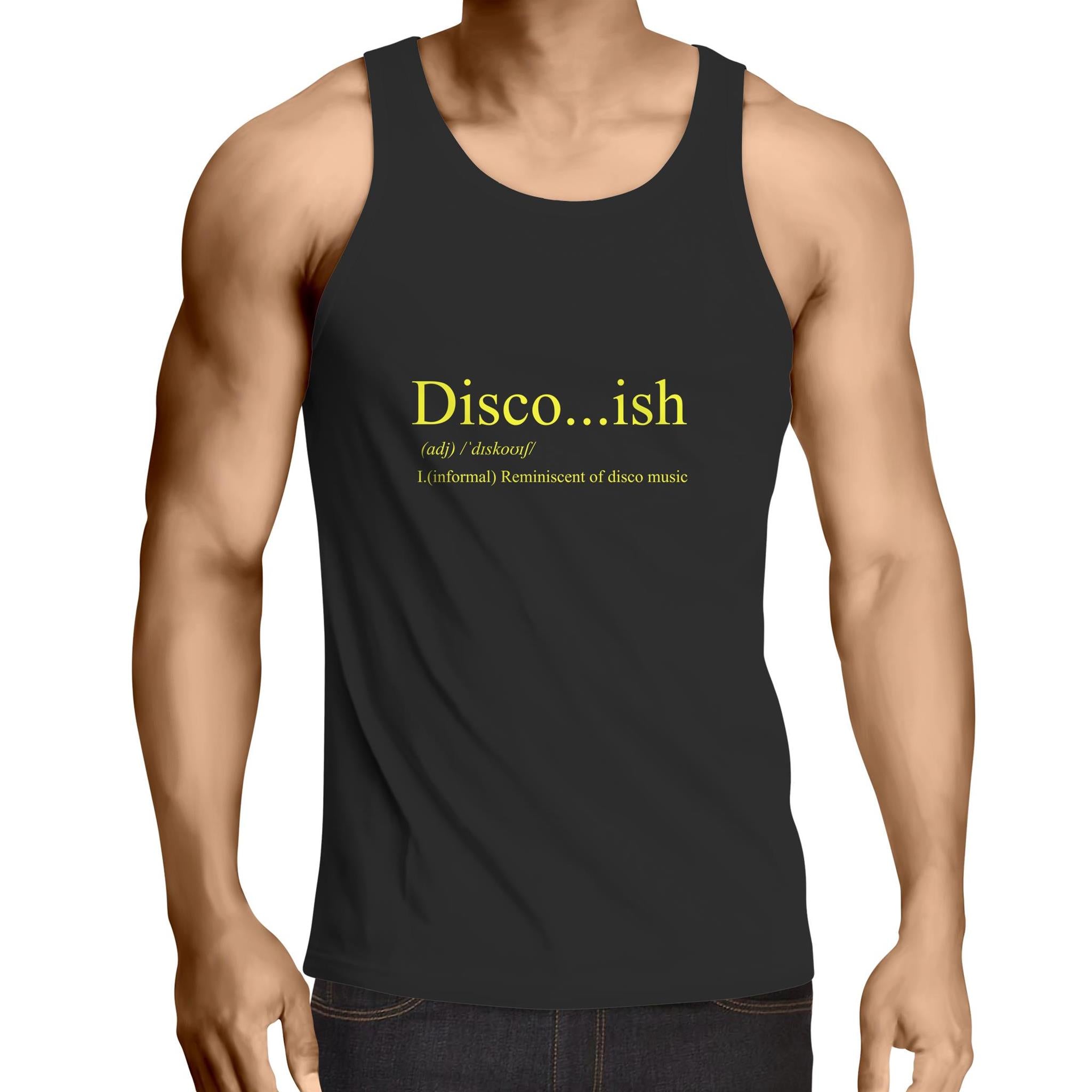 Disco...ish Canary Yellow Lowdown - Mens Singlet Top
