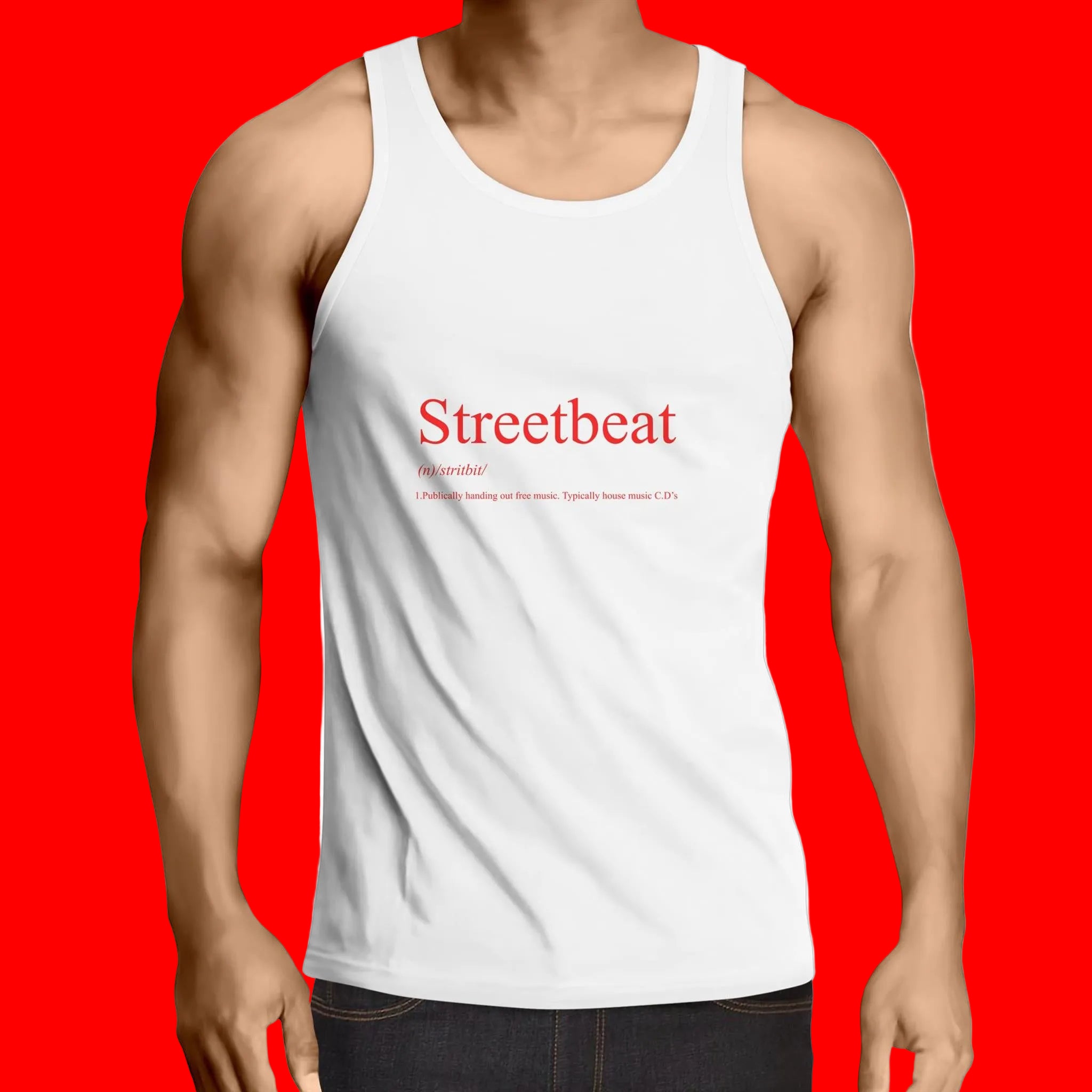 Streetbeat Fiery Red Lowdown - Mens Singlet Top