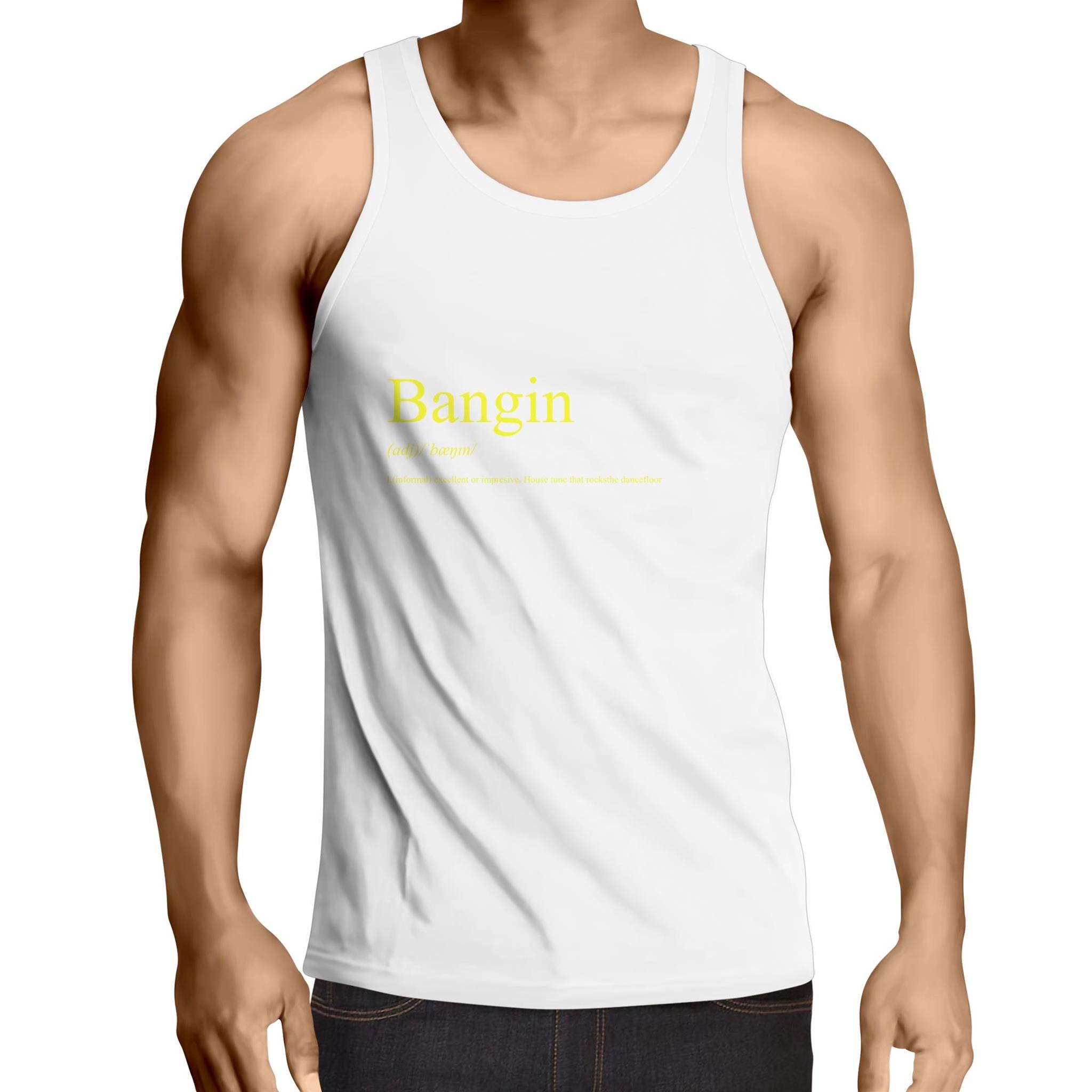 Bangin Canary Yellow Lowdown - Mens Singlet Top