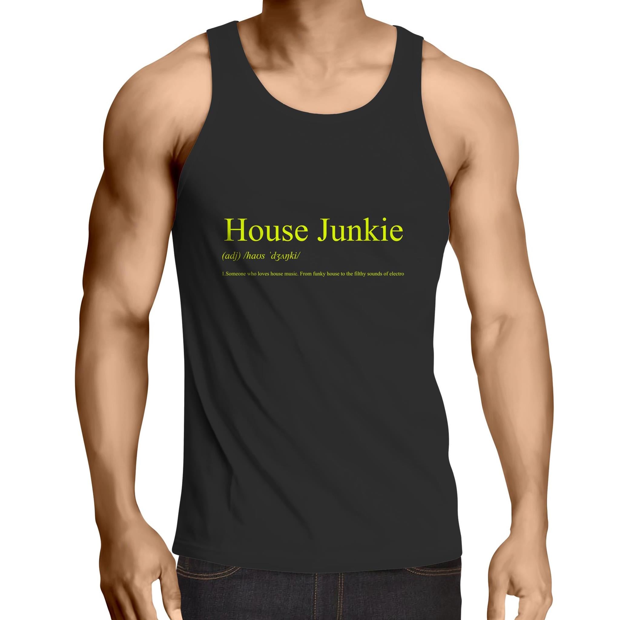 House Junkie Chartreuse Lowdown - Mens Singlet Top