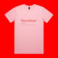 Pink t-shirt with 'House Junkie' text on a red background