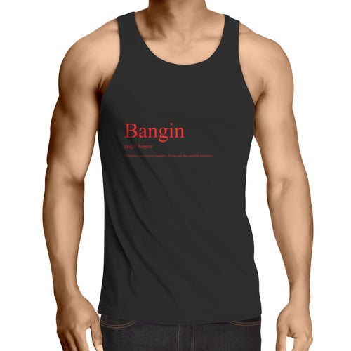 Bangin Fiery Red Lowdown - Mens Singlet Top