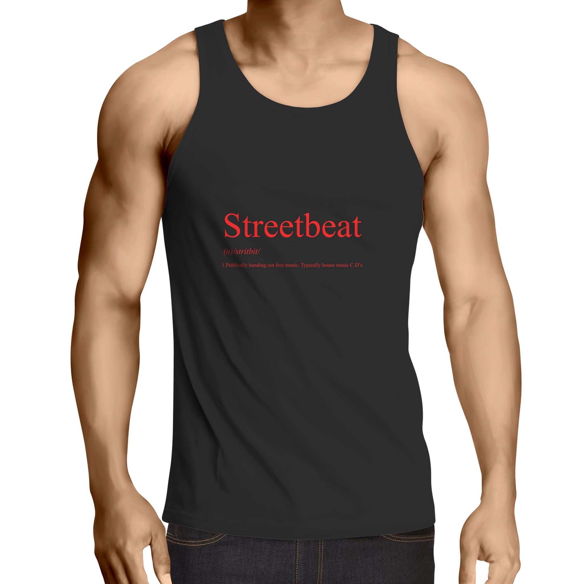 Streetbeat Fiery Red Lowdown - Mens Singlet Top
