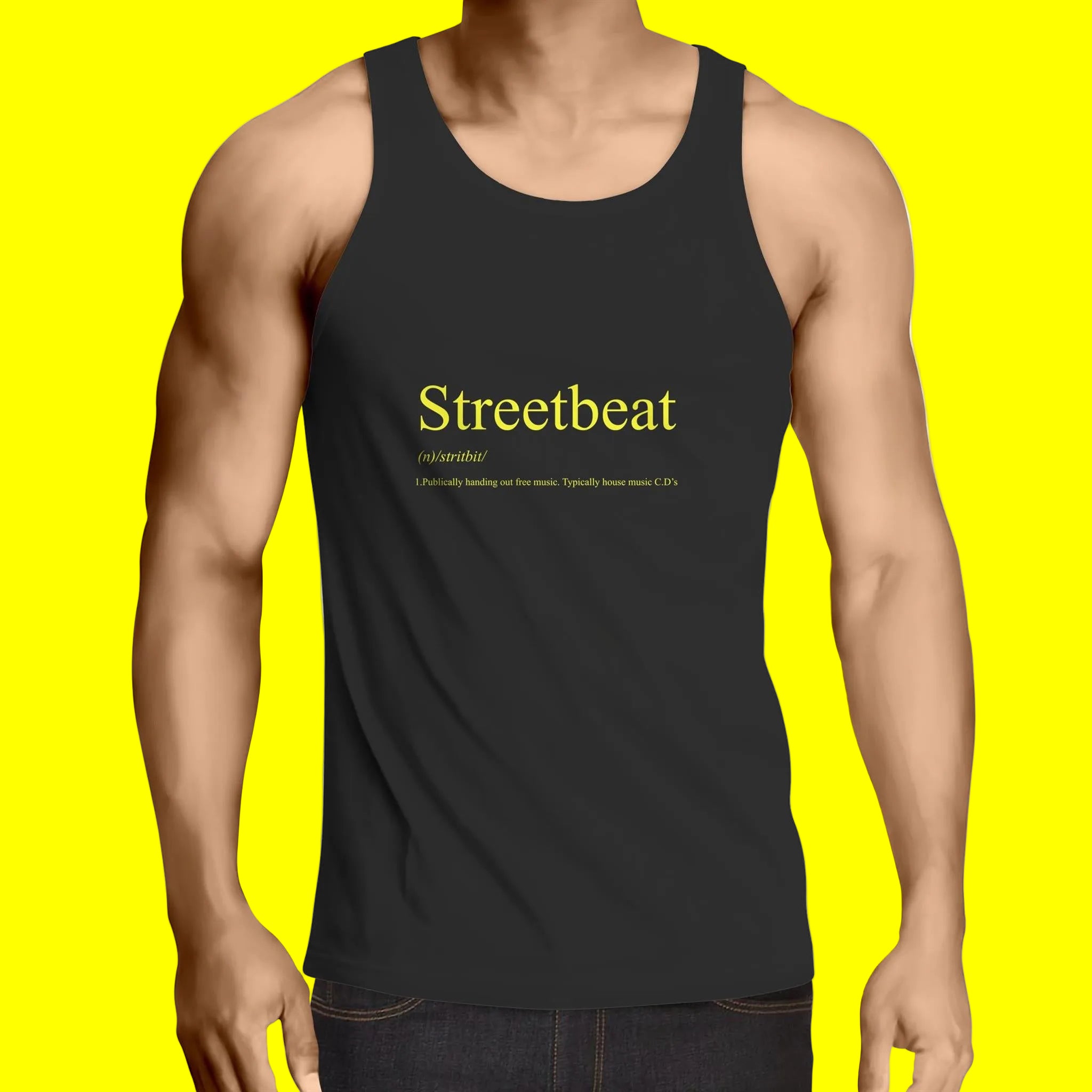 Streetbeat Canary Yellow Lowdown - Mens Singlet Top
