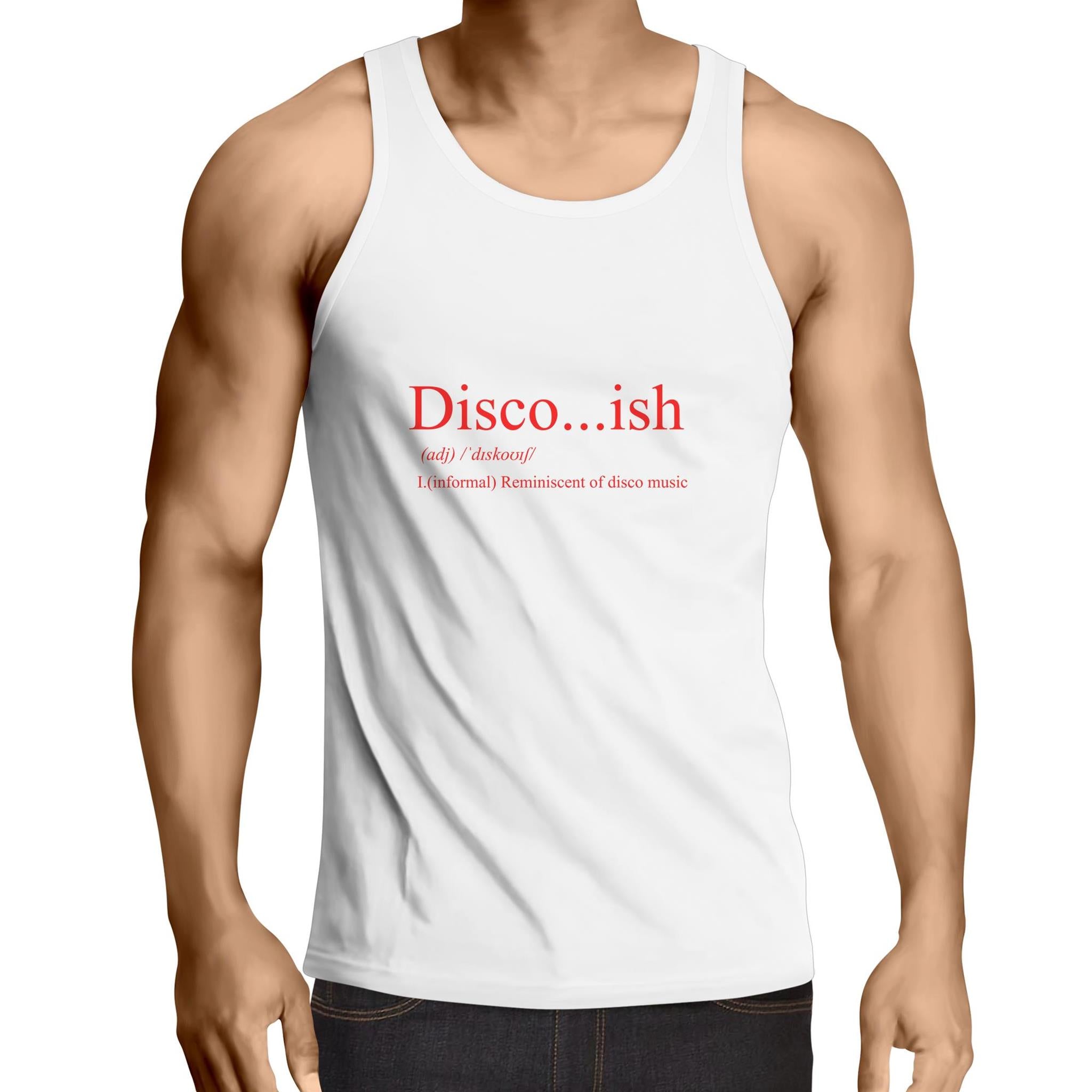 Disco...ish Fiery Red Lowdown - Mens Singlet Top