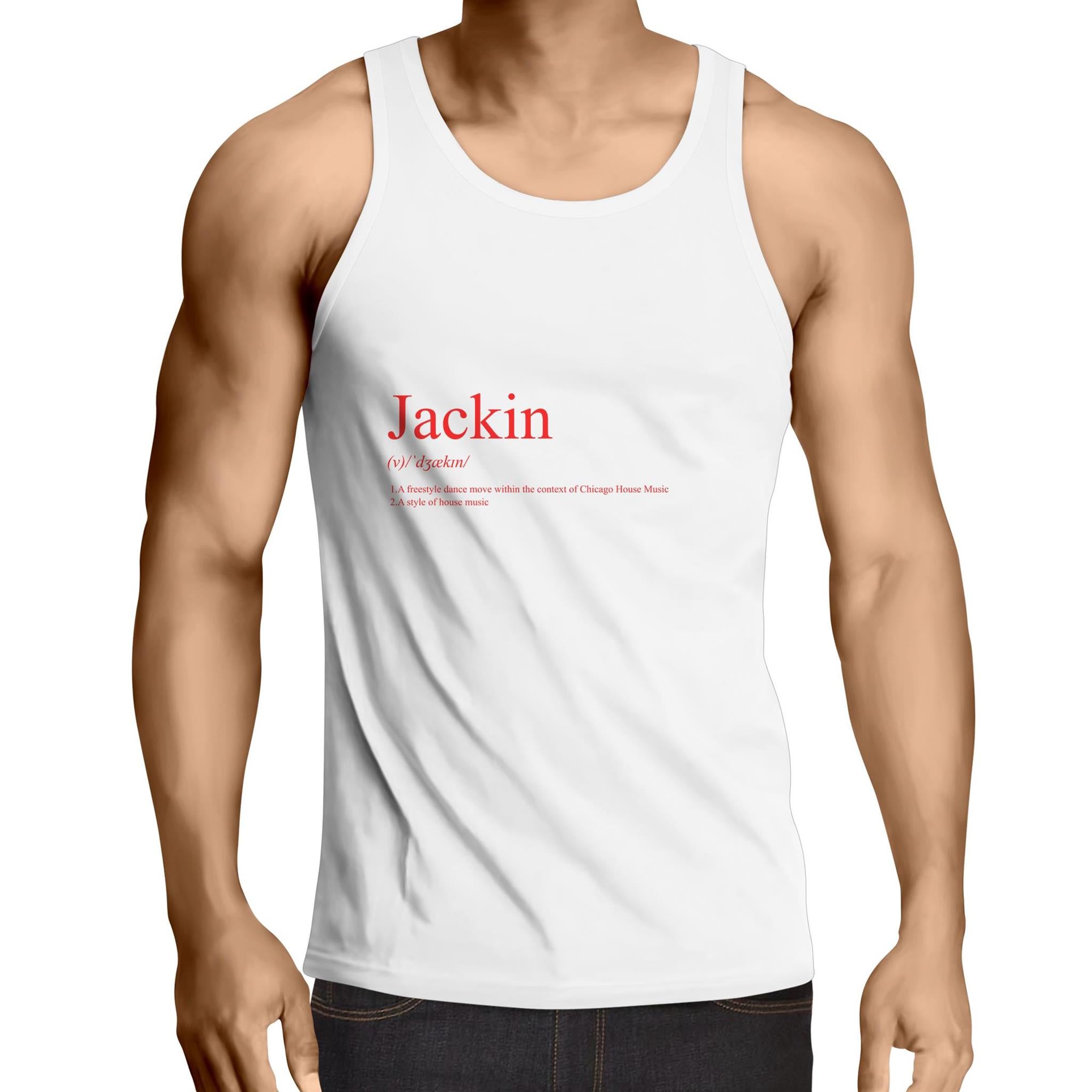 Jackin Fiery Red Lowdown - Mens Singlet Top