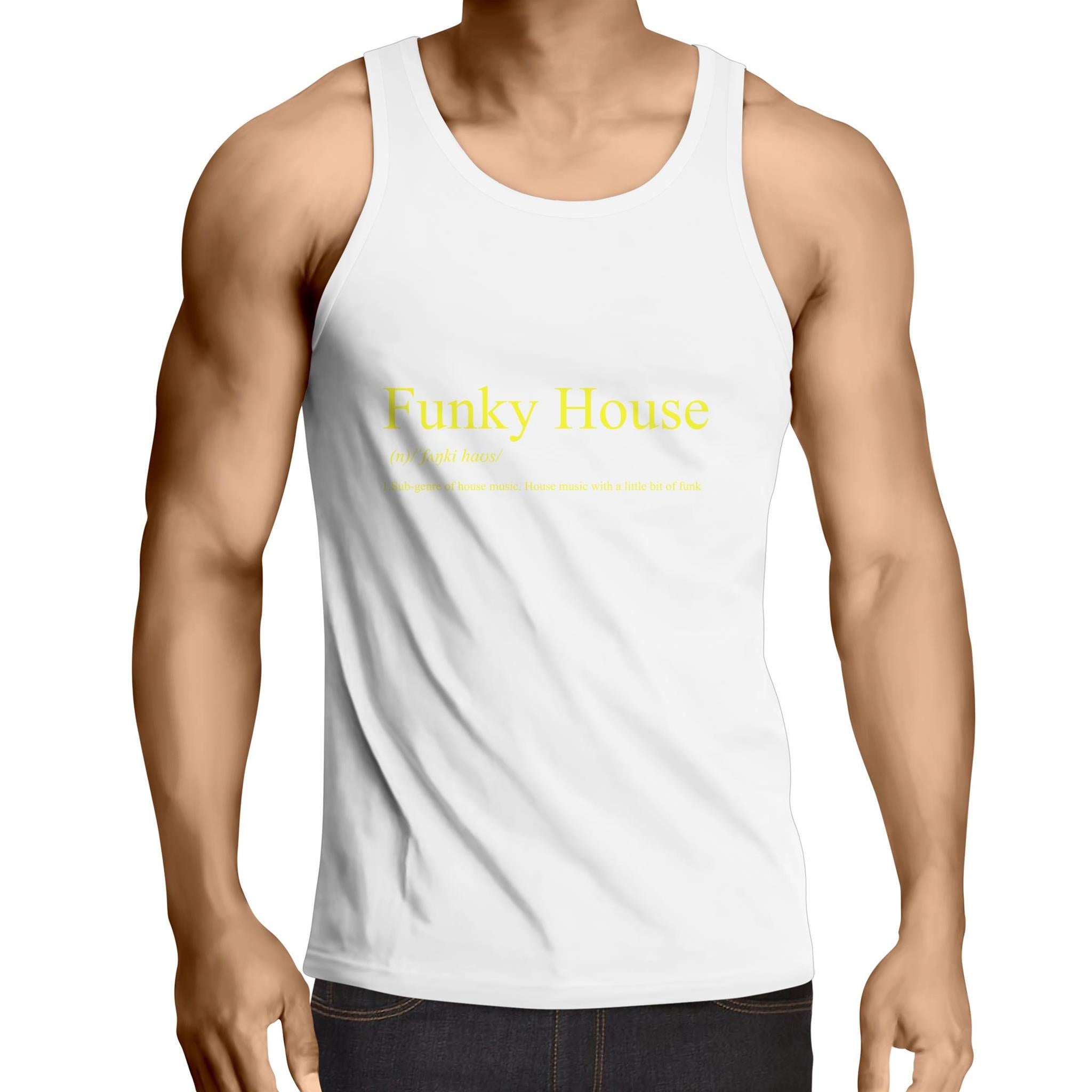 Funky House Canary Yellow Lowdown - Mens Singlet Top