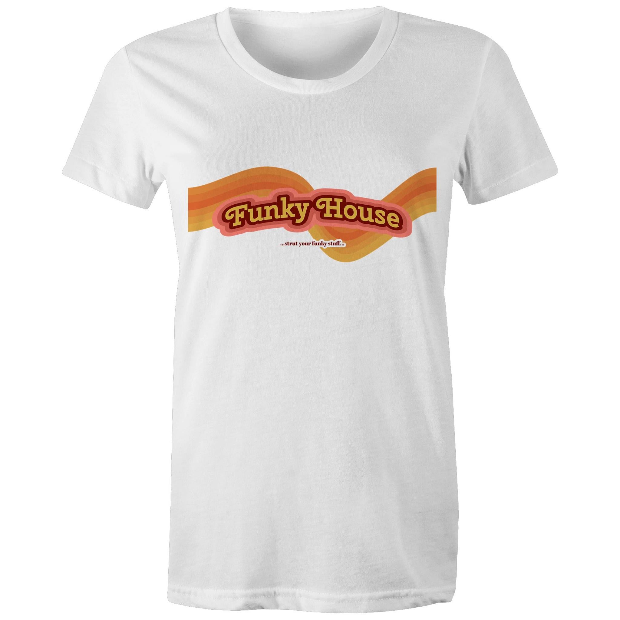 Funky House Retro - Womens Crew T-Shirt