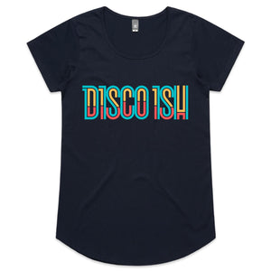 Disco ish Letters - Womens Scoop Neck T-Shirt