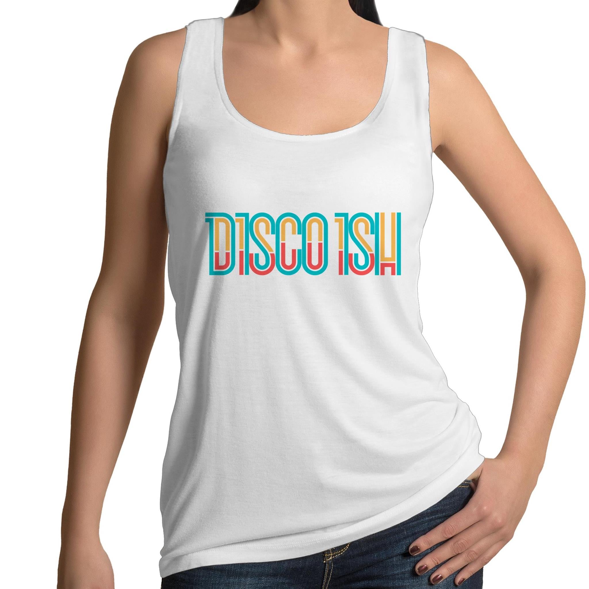 Disco ish Letters - Womens Singlet