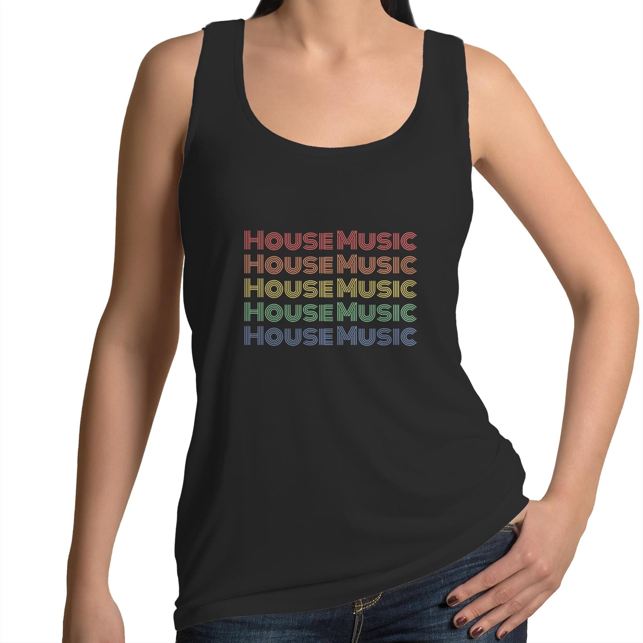 House Music repeat - Womens Singlet