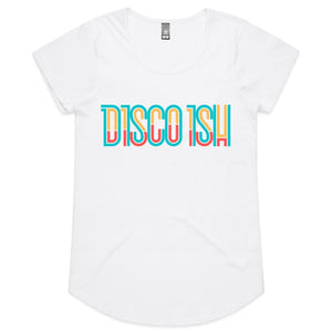 Disco ish Letters - Womens Scoop Neck T-Shirt