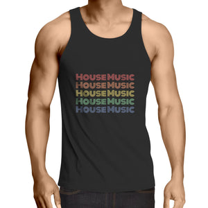 House Music Repeat - Mens Singlet Top