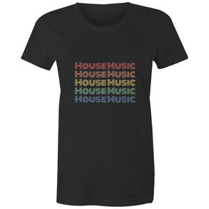 House Music Repeat - Womens Crew T-Shirt